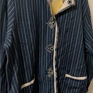 Elegant Navy Striped Women's Blazer